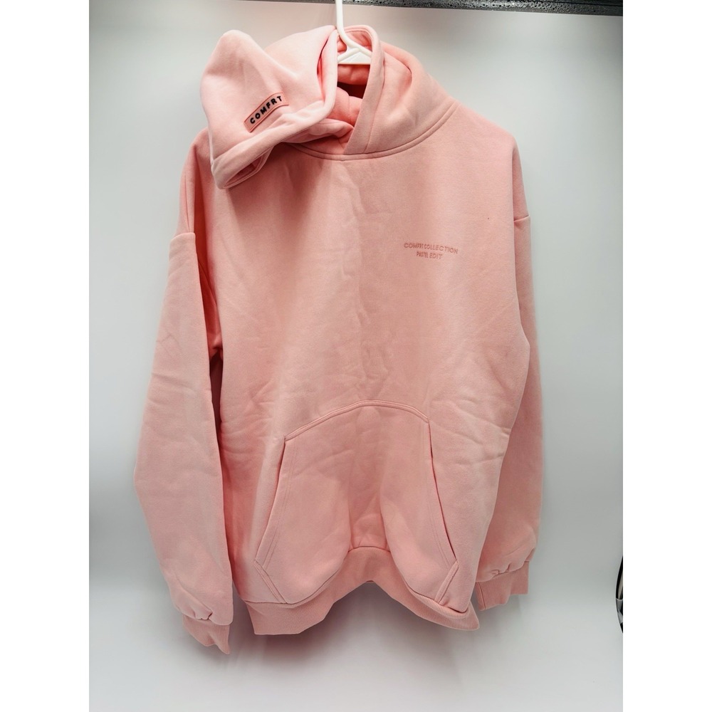 NWT Comfrt Collection Pastel Edit Pink Hoodie Size M Cotton Blend Unisex